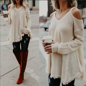 Off the shoulder knit